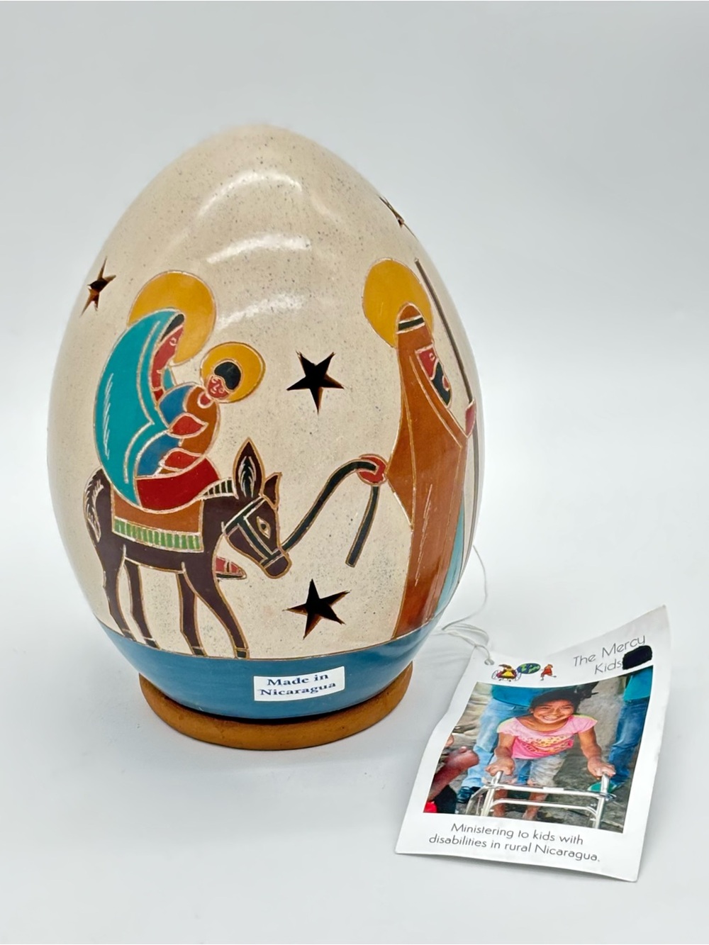 Handmade Signed Damaris Gutierrez Nicaragua Nativity Luminary Folk Art Pottery
